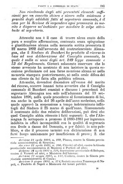 La giustizia amministrativa raccolta di decisioni e pareri del Consiglio di Stato, decisioni della Corte dei conti, sentenze della Cassazione di Roma, e decisioni delle Giunte provinciali amministrative