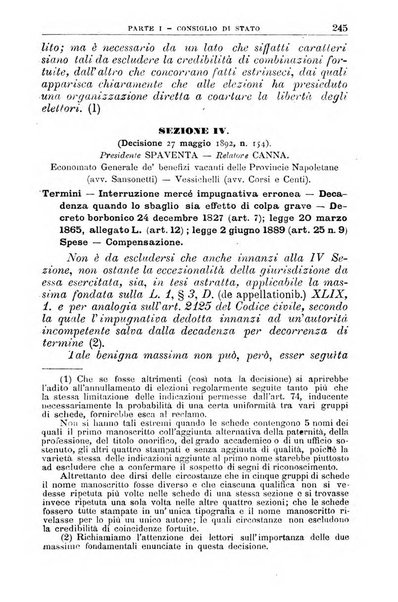 La giustizia amministrativa raccolta di decisioni e pareri del Consiglio di Stato, decisioni della Corte dei conti, sentenze della Cassazione di Roma, e decisioni delle Giunte provinciali amministrative