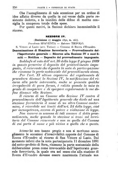 La giustizia amministrativa raccolta di decisioni e pareri del Consiglio di Stato, decisioni della Corte dei conti, sentenze della Cassazione di Roma, e decisioni delle Giunte provinciali amministrative