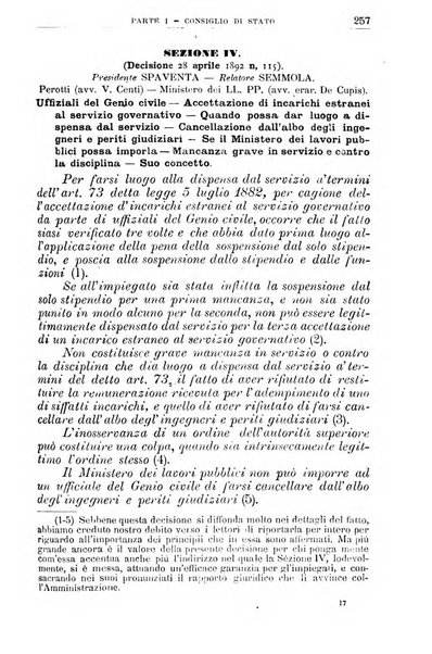 La giustizia amministrativa raccolta di decisioni e pareri del Consiglio di Stato, decisioni della Corte dei conti, sentenze della Cassazione di Roma, e decisioni delle Giunte provinciali amministrative