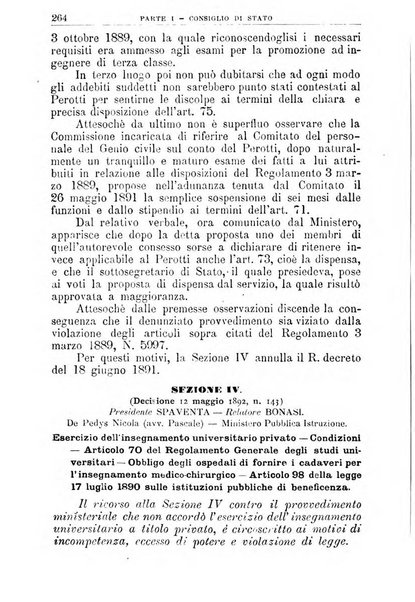 La giustizia amministrativa raccolta di decisioni e pareri del Consiglio di Stato, decisioni della Corte dei conti, sentenze della Cassazione di Roma, e decisioni delle Giunte provinciali amministrative