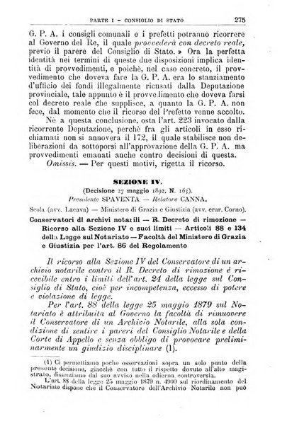 La giustizia amministrativa raccolta di decisioni e pareri del Consiglio di Stato, decisioni della Corte dei conti, sentenze della Cassazione di Roma, e decisioni delle Giunte provinciali amministrative