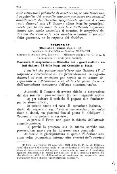 La giustizia amministrativa raccolta di decisioni e pareri del Consiglio di Stato, decisioni della Corte dei conti, sentenze della Cassazione di Roma, e decisioni delle Giunte provinciali amministrative