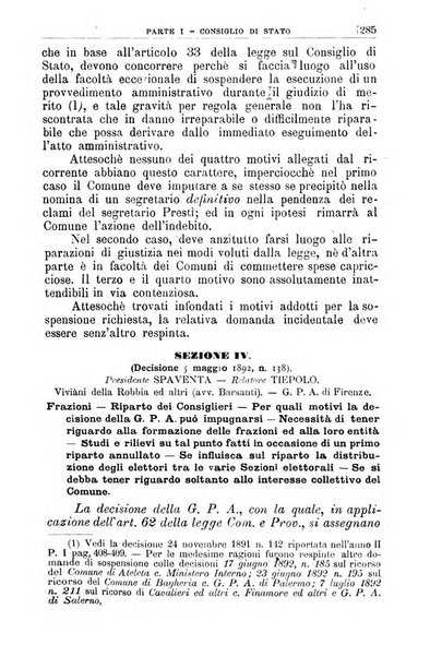 La giustizia amministrativa raccolta di decisioni e pareri del Consiglio di Stato, decisioni della Corte dei conti, sentenze della Cassazione di Roma, e decisioni delle Giunte provinciali amministrative