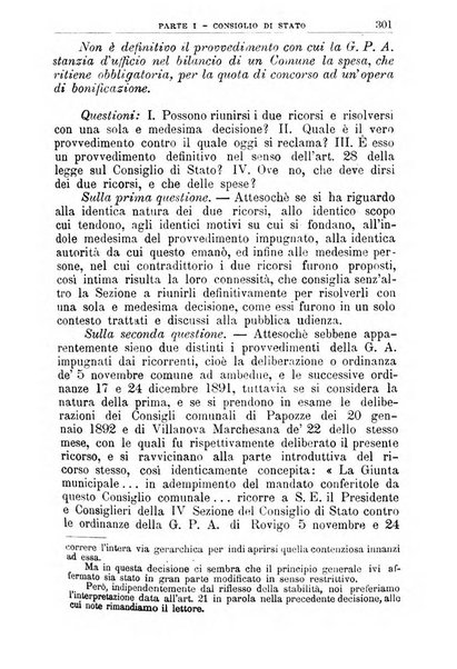 La giustizia amministrativa raccolta di decisioni e pareri del Consiglio di Stato, decisioni della Corte dei conti, sentenze della Cassazione di Roma, e decisioni delle Giunte provinciali amministrative