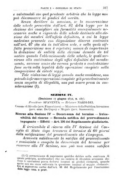 La giustizia amministrativa raccolta di decisioni e pareri del Consiglio di Stato, decisioni della Corte dei conti, sentenze della Cassazione di Roma, e decisioni delle Giunte provinciali amministrative