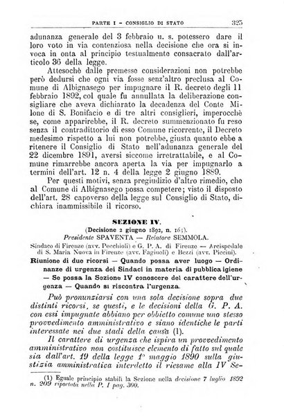 La giustizia amministrativa raccolta di decisioni e pareri del Consiglio di Stato, decisioni della Corte dei conti, sentenze della Cassazione di Roma, e decisioni delle Giunte provinciali amministrative