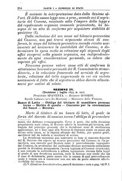 La giustizia amministrativa raccolta di decisioni e pareri del Consiglio di Stato, decisioni della Corte dei conti, sentenze della Cassazione di Roma, e decisioni delle Giunte provinciali amministrative