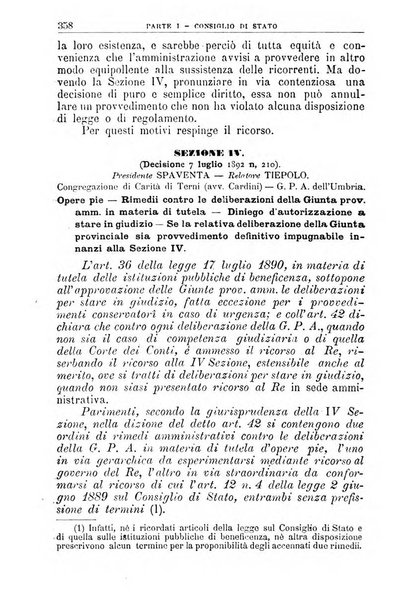 La giustizia amministrativa raccolta di decisioni e pareri del Consiglio di Stato, decisioni della Corte dei conti, sentenze della Cassazione di Roma, e decisioni delle Giunte provinciali amministrative