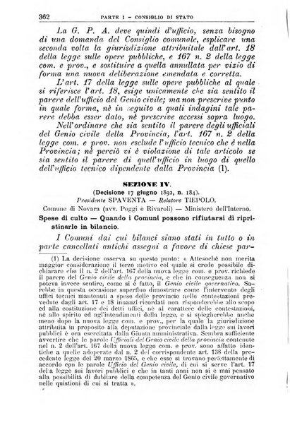 La giustizia amministrativa raccolta di decisioni e pareri del Consiglio di Stato, decisioni della Corte dei conti, sentenze della Cassazione di Roma, e decisioni delle Giunte provinciali amministrative