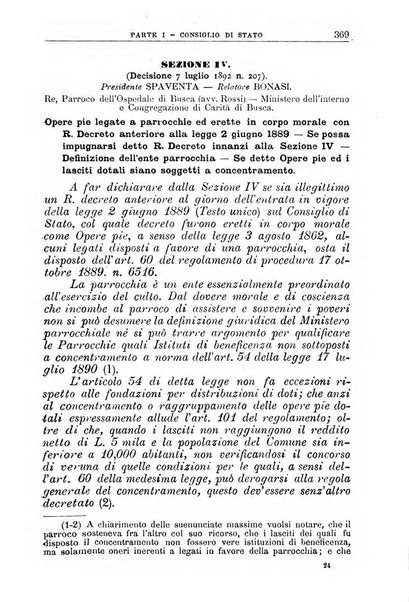 La giustizia amministrativa raccolta di decisioni e pareri del Consiglio di Stato, decisioni della Corte dei conti, sentenze della Cassazione di Roma, e decisioni delle Giunte provinciali amministrative