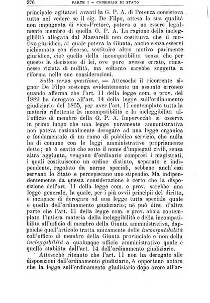 La giustizia amministrativa raccolta di decisioni e pareri del Consiglio di Stato, decisioni della Corte dei conti, sentenze della Cassazione di Roma, e decisioni delle Giunte provinciali amministrative