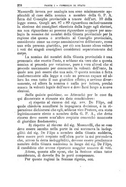 La giustizia amministrativa raccolta di decisioni e pareri del Consiglio di Stato, decisioni della Corte dei conti, sentenze della Cassazione di Roma, e decisioni delle Giunte provinciali amministrative