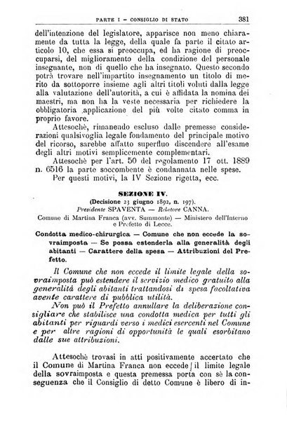 La giustizia amministrativa raccolta di decisioni e pareri del Consiglio di Stato, decisioni della Corte dei conti, sentenze della Cassazione di Roma, e decisioni delle Giunte provinciali amministrative