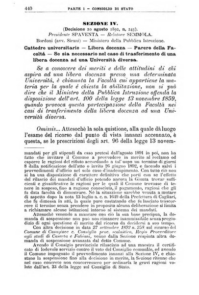 La giustizia amministrativa raccolta di decisioni e pareri del Consiglio di Stato, decisioni della Corte dei conti, sentenze della Cassazione di Roma, e decisioni delle Giunte provinciali amministrative