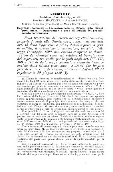 La giustizia amministrativa raccolta di decisioni e pareri del Consiglio di Stato, decisioni della Corte dei conti, sentenze della Cassazione di Roma, e decisioni delle Giunte provinciali amministrative