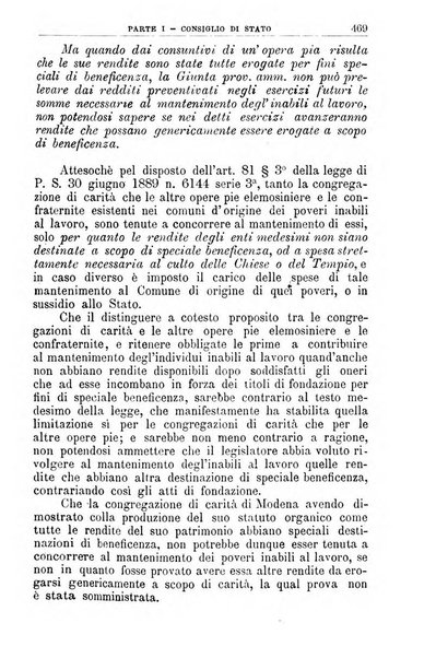 La giustizia amministrativa raccolta di decisioni e pareri del Consiglio di Stato, decisioni della Corte dei conti, sentenze della Cassazione di Roma, e decisioni delle Giunte provinciali amministrative