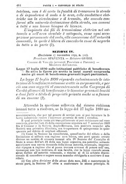 La giustizia amministrativa raccolta di decisioni e pareri del Consiglio di Stato, decisioni della Corte dei conti, sentenze della Cassazione di Roma, e decisioni delle Giunte provinciali amministrative