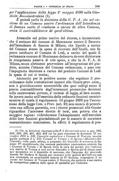 La giustizia amministrativa raccolta di decisioni e pareri del Consiglio di Stato, decisioni della Corte dei conti, sentenze della Cassazione di Roma, e decisioni delle Giunte provinciali amministrative