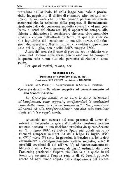 La giustizia amministrativa raccolta di decisioni e pareri del Consiglio di Stato, decisioni della Corte dei conti, sentenze della Cassazione di Roma, e decisioni delle Giunte provinciali amministrative