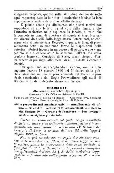 La giustizia amministrativa raccolta di decisioni e pareri del Consiglio di Stato, decisioni della Corte dei conti, sentenze della Cassazione di Roma, e decisioni delle Giunte provinciali amministrative