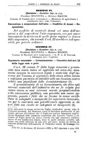 La giustizia amministrativa raccolta di decisioni e pareri del Consiglio di Stato, decisioni della Corte dei conti, sentenze della Cassazione di Roma, e decisioni delle Giunte provinciali amministrative