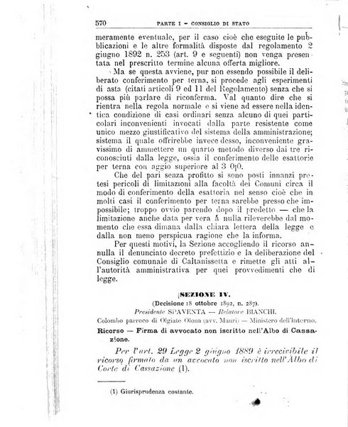 La giustizia amministrativa raccolta di decisioni e pareri del Consiglio di Stato, decisioni della Corte dei conti, sentenze della Cassazione di Roma, e decisioni delle Giunte provinciali amministrative