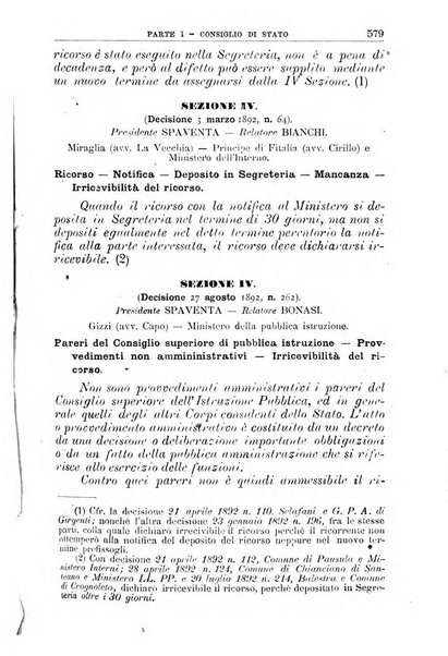 La giustizia amministrativa raccolta di decisioni e pareri del Consiglio di Stato, decisioni della Corte dei conti, sentenze della Cassazione di Roma, e decisioni delle Giunte provinciali amministrative