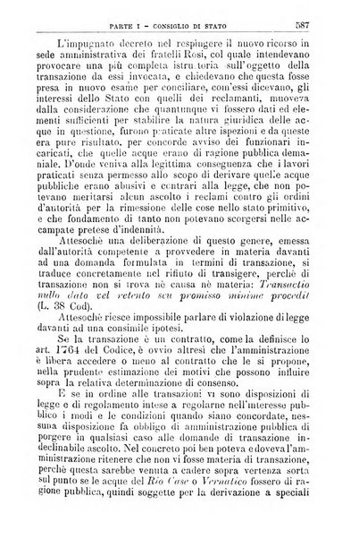 La giustizia amministrativa raccolta di decisioni e pareri del Consiglio di Stato, decisioni della Corte dei conti, sentenze della Cassazione di Roma, e decisioni delle Giunte provinciali amministrative