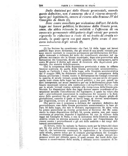 La giustizia amministrativa raccolta di decisioni e pareri del Consiglio di Stato, decisioni della Corte dei conti, sentenze della Cassazione di Roma, e decisioni delle Giunte provinciali amministrative