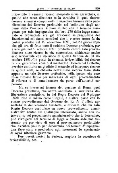 La giustizia amministrativa raccolta di decisioni e pareri del Consiglio di Stato, decisioni della Corte dei conti, sentenze della Cassazione di Roma, e decisioni delle Giunte provinciali amministrative