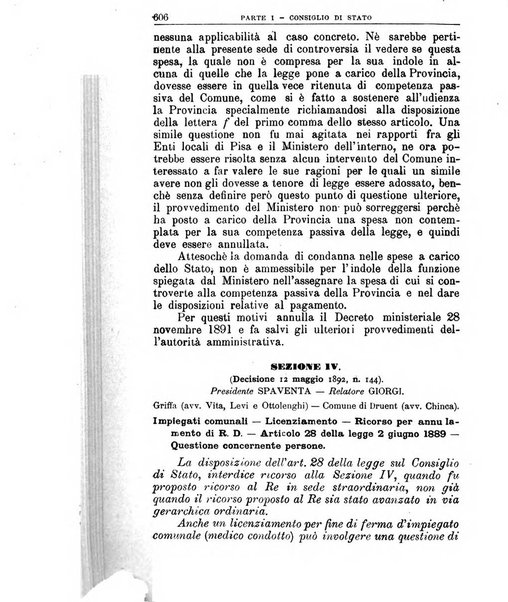 La giustizia amministrativa raccolta di decisioni e pareri del Consiglio di Stato, decisioni della Corte dei conti, sentenze della Cassazione di Roma, e decisioni delle Giunte provinciali amministrative