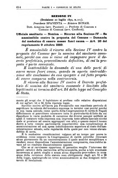 La giustizia amministrativa raccolta di decisioni e pareri del Consiglio di Stato, decisioni della Corte dei conti, sentenze della Cassazione di Roma, e decisioni delle Giunte provinciali amministrative