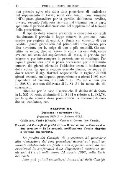 La giustizia amministrativa raccolta di decisioni e pareri del Consiglio di Stato, decisioni della Corte dei conti, sentenze della Cassazione di Roma, e decisioni delle Giunte provinciali amministrative