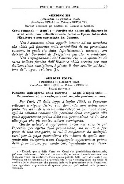 La giustizia amministrativa raccolta di decisioni e pareri del Consiglio di Stato, decisioni della Corte dei conti, sentenze della Cassazione di Roma, e decisioni delle Giunte provinciali amministrative