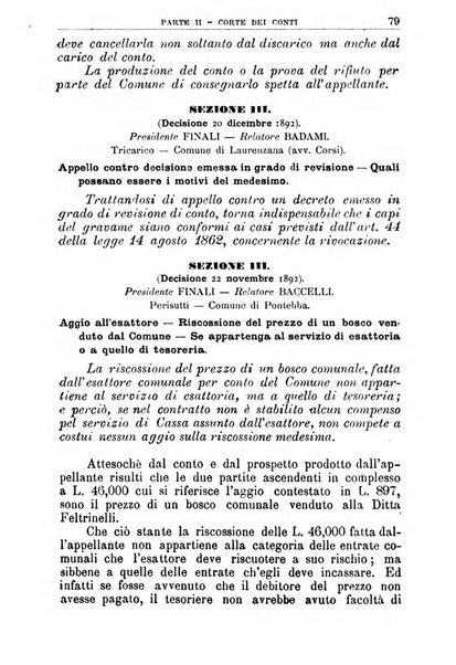 La giustizia amministrativa raccolta di decisioni e pareri del Consiglio di Stato, decisioni della Corte dei conti, sentenze della Cassazione di Roma, e decisioni delle Giunte provinciali amministrative