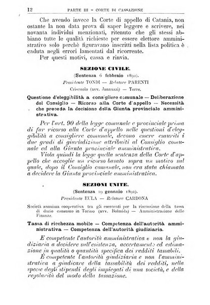 La giustizia amministrativa raccolta di decisioni e pareri del Consiglio di Stato, decisioni della Corte dei conti, sentenze della Cassazione di Roma, e decisioni delle Giunte provinciali amministrative