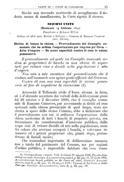 La giustizia amministrativa raccolta di decisioni e pareri del Consiglio di Stato, decisioni della Corte dei conti, sentenze della Cassazione di Roma, e decisioni delle Giunte provinciali amministrative