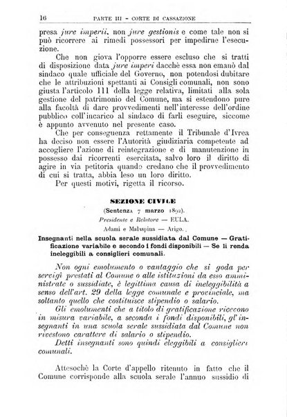 La giustizia amministrativa raccolta di decisioni e pareri del Consiglio di Stato, decisioni della Corte dei conti, sentenze della Cassazione di Roma, e decisioni delle Giunte provinciali amministrative