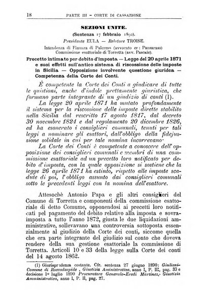 La giustizia amministrativa raccolta di decisioni e pareri del Consiglio di Stato, decisioni della Corte dei conti, sentenze della Cassazione di Roma, e decisioni delle Giunte provinciali amministrative