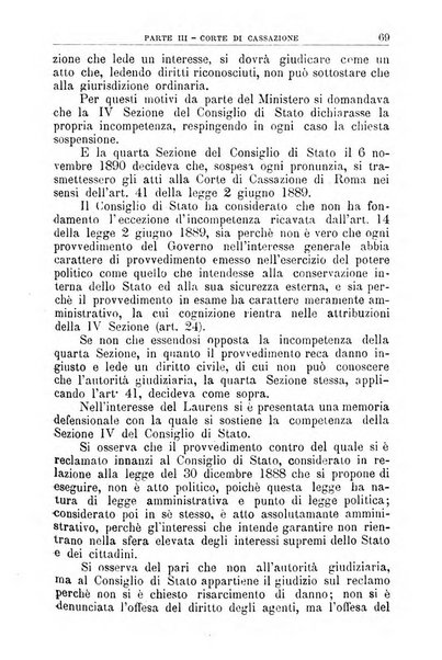 La giustizia amministrativa raccolta di decisioni e pareri del Consiglio di Stato, decisioni della Corte dei conti, sentenze della Cassazione di Roma, e decisioni delle Giunte provinciali amministrative