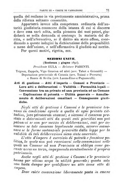 La giustizia amministrativa raccolta di decisioni e pareri del Consiglio di Stato, decisioni della Corte dei conti, sentenze della Cassazione di Roma, e decisioni delle Giunte provinciali amministrative