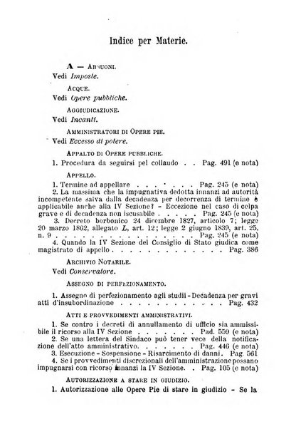 La giustizia amministrativa raccolta di decisioni e pareri del Consiglio di Stato, decisioni della Corte dei conti, sentenze della Cassazione di Roma, e decisioni delle Giunte provinciali amministrative