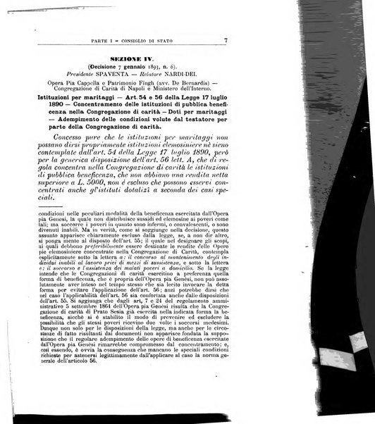 La giustizia amministrativa raccolta di decisioni e pareri del Consiglio di Stato, decisioni della Corte dei conti, sentenze della Cassazione di Roma, e decisioni delle Giunte provinciali amministrative