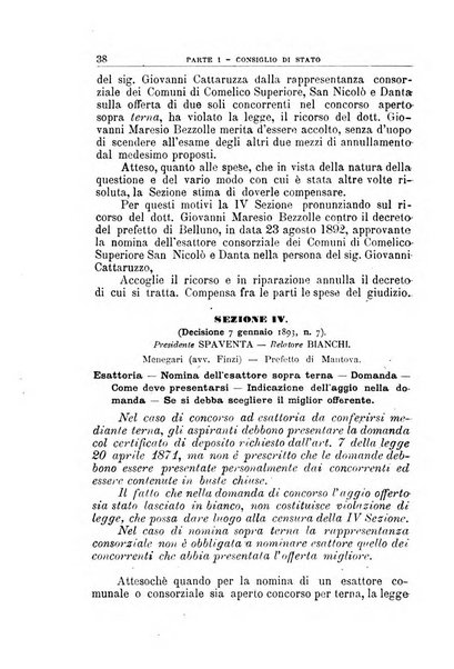 La giustizia amministrativa raccolta di decisioni e pareri del Consiglio di Stato, decisioni della Corte dei conti, sentenze della Cassazione di Roma, e decisioni delle Giunte provinciali amministrative