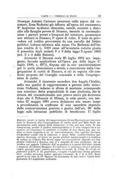 La giustizia amministrativa raccolta di decisioni e pareri del Consiglio di Stato, decisioni della Corte dei conti, sentenze della Cassazione di Roma, e decisioni delle Giunte provinciali amministrative