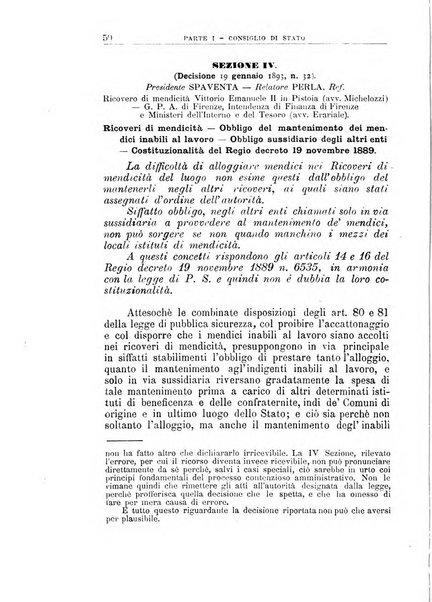 La giustizia amministrativa raccolta di decisioni e pareri del Consiglio di Stato, decisioni della Corte dei conti, sentenze della Cassazione di Roma, e decisioni delle Giunte provinciali amministrative