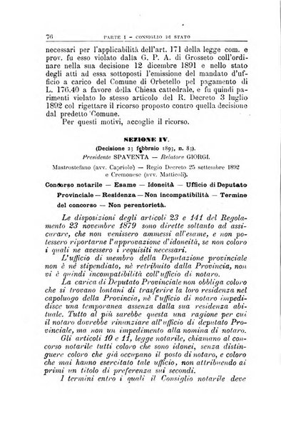 La giustizia amministrativa raccolta di decisioni e pareri del Consiglio di Stato, decisioni della Corte dei conti, sentenze della Cassazione di Roma, e decisioni delle Giunte provinciali amministrative