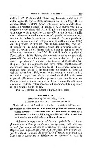 La giustizia amministrativa raccolta di decisioni e pareri del Consiglio di Stato, decisioni della Corte dei conti, sentenze della Cassazione di Roma, e decisioni delle Giunte provinciali amministrative