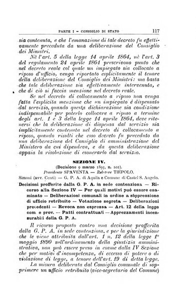 La giustizia amministrativa raccolta di decisioni e pareri del Consiglio di Stato, decisioni della Corte dei conti, sentenze della Cassazione di Roma, e decisioni delle Giunte provinciali amministrative